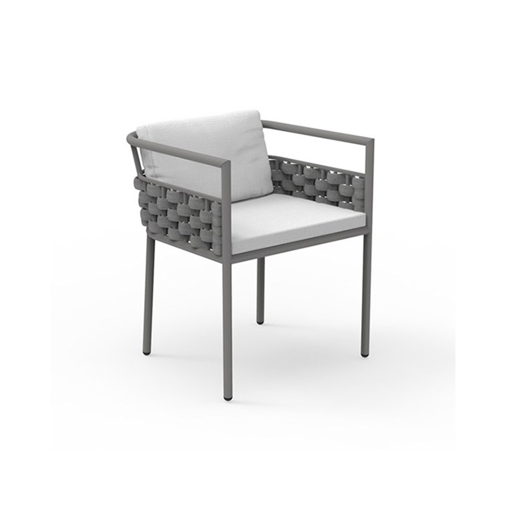 Outdoor dining armchair whit fabric belts - Kira