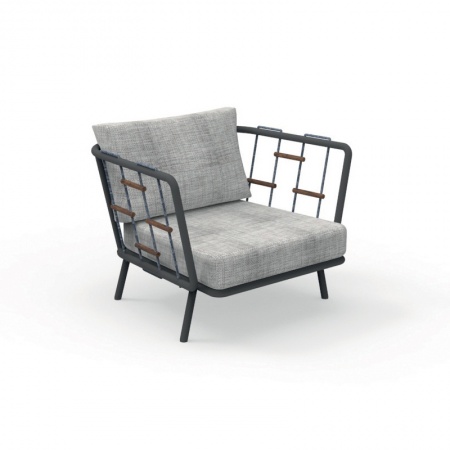 Outdoor armchair with fabric ropes - Soho