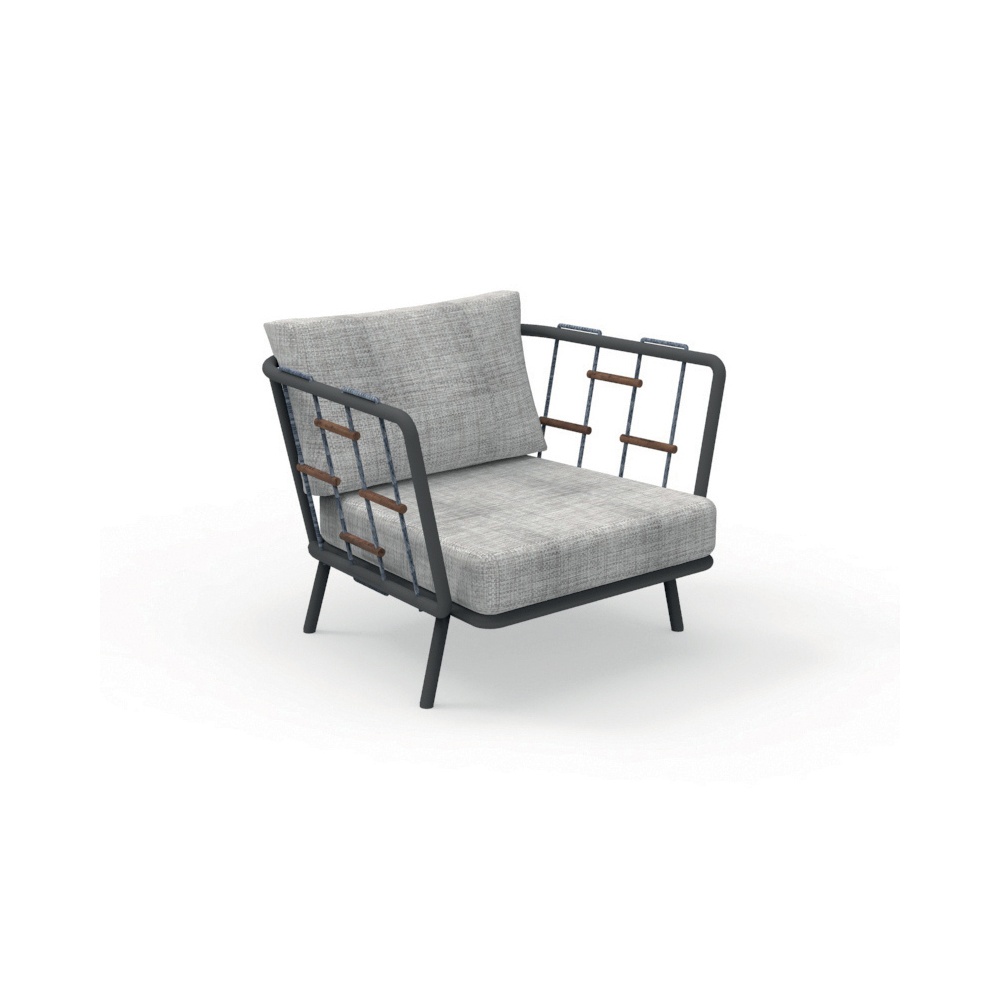 Outdoor armchair with fabric ropes - Soho