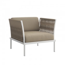 Outdoor armchair in aluminium and rope - Flash