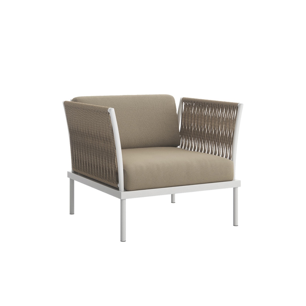 Outdoor armchair in aluminium and rope - Flash
