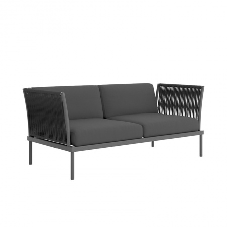 Outdoor sofa in aluminium and rope - Flash