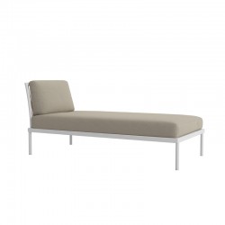 Outdoor chaise lounge in aluminium and rope - Flash