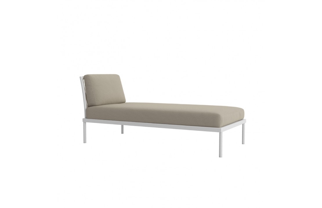 Outdoor chaise lounge in aluminium and rope - Flash