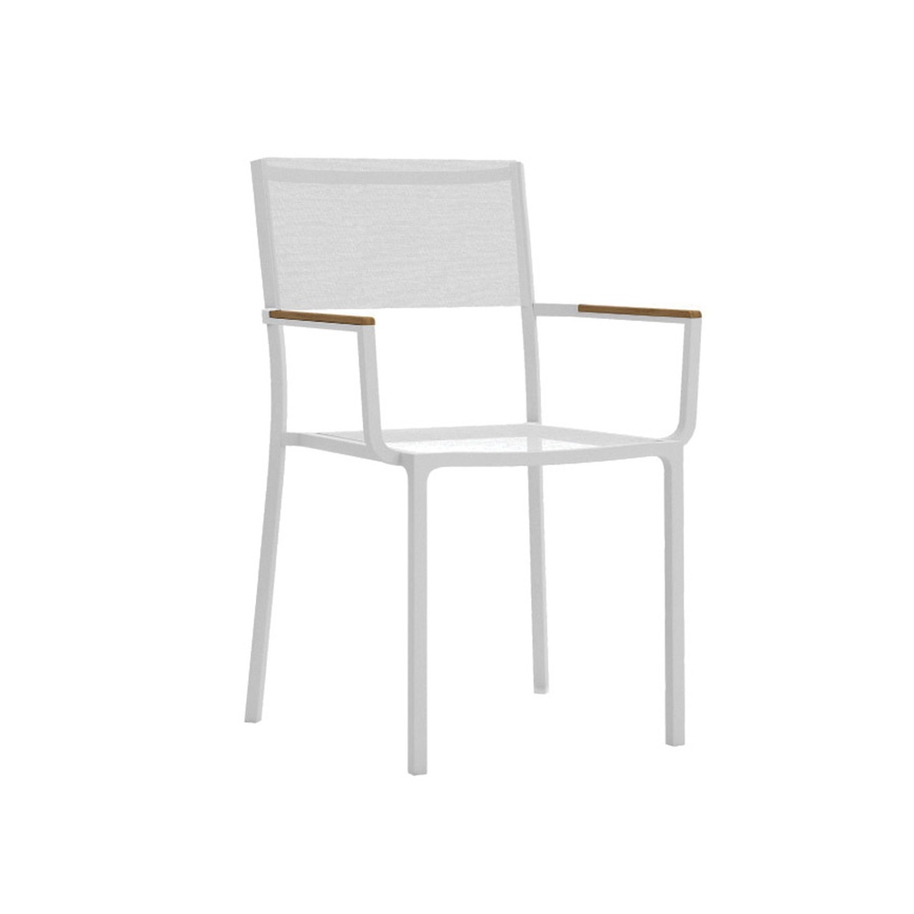 Outdoor stackable chair in fabric and wood - Sunny