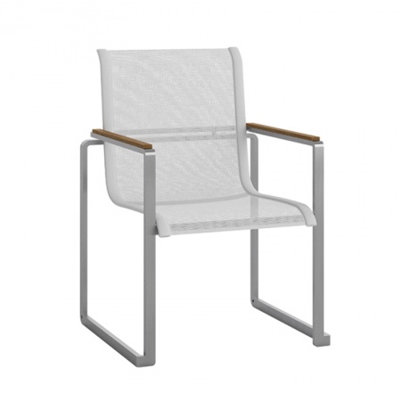 Outdoor stackable chair in fabric and wood - York