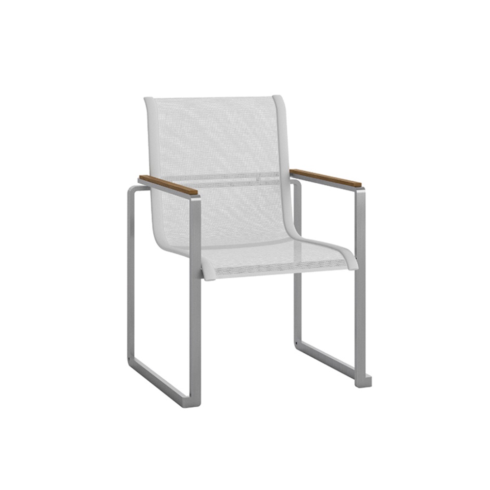 Outdoor stackable chair in fabric and wood - York