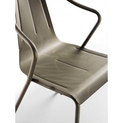 Outdoor Stackable metal chair with armrests - Ola