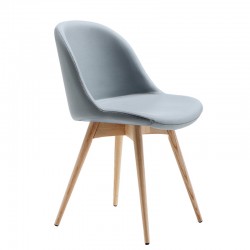 Padded chair wit wood base - Sonny