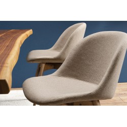 Padded chair wit wood base - Sonny