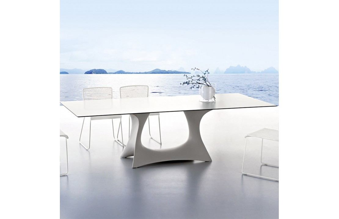 Outdoor dining table with laminate top - Coral reef