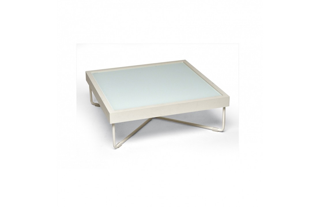 Outdoor coffee table with glass top - Coral reef