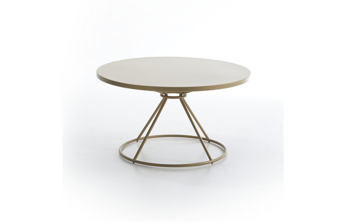 Gravity round coffee table with aluminium or laminate top