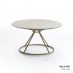 Gravity round coffee table with aluminium or laminate top