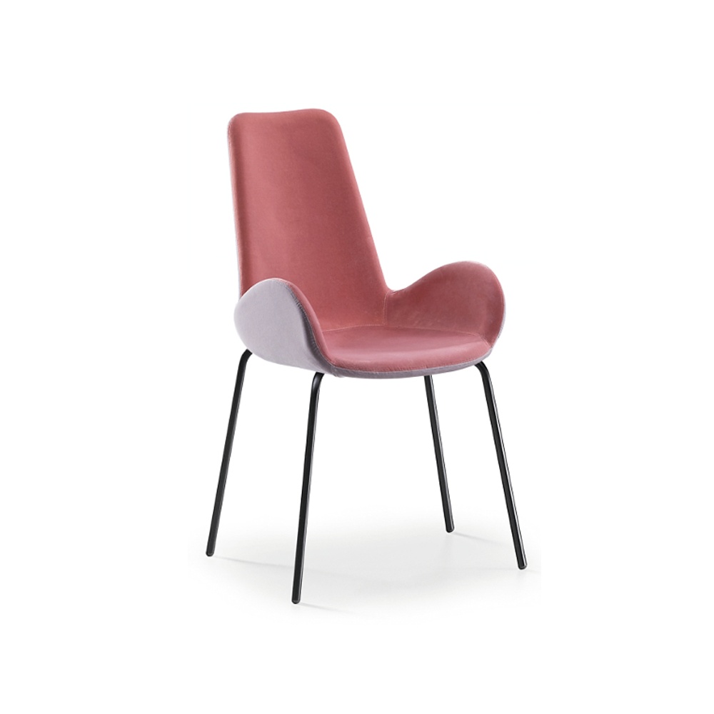 Padded chair with painted steel legs - Dalia PA MT