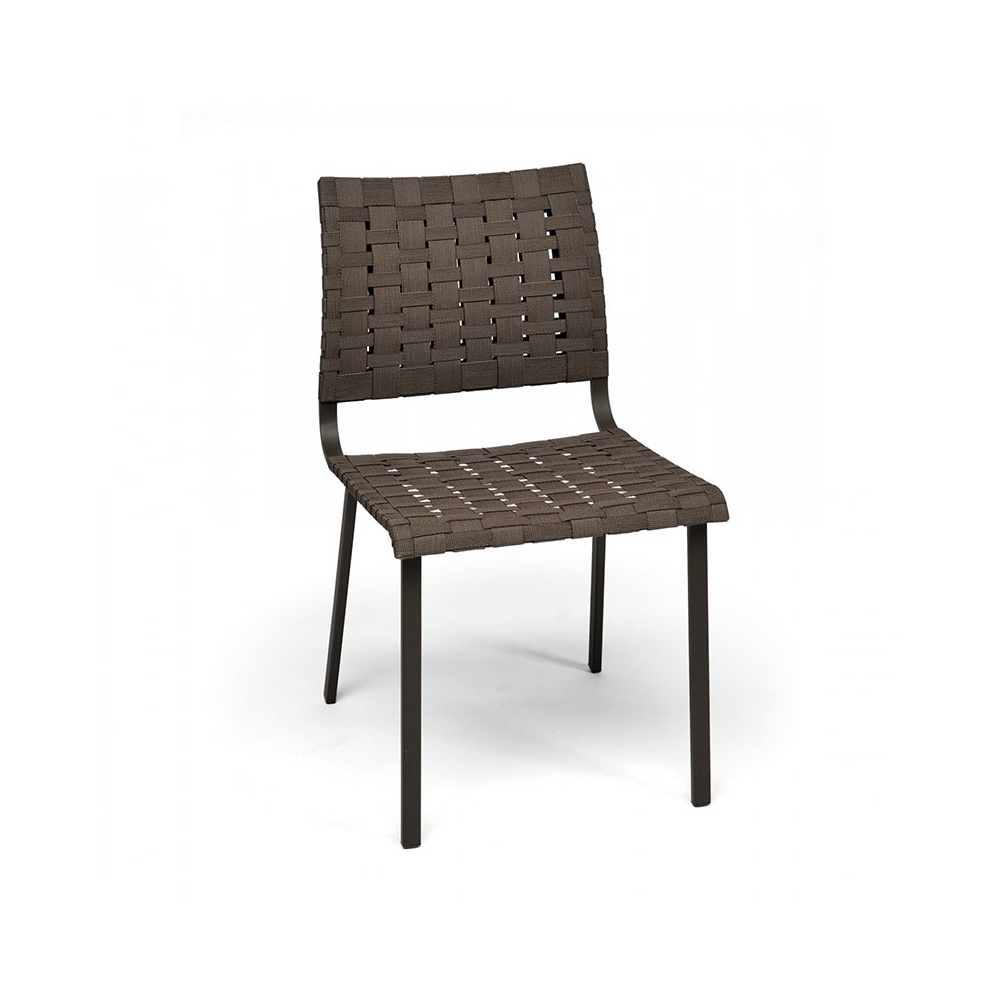 Hamptons graphic steel chair with woven