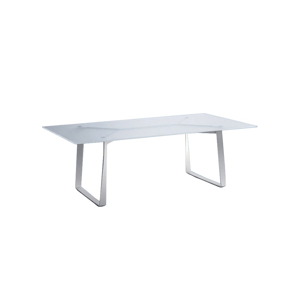 Hamptons graphic metal table with glass top