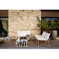 Hamptons graphic outdoor coffee table with HPL top 3 measures