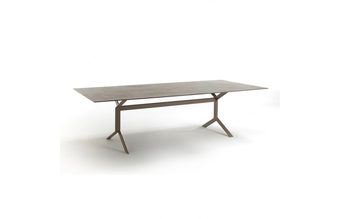 Key west steel table with stone effect top