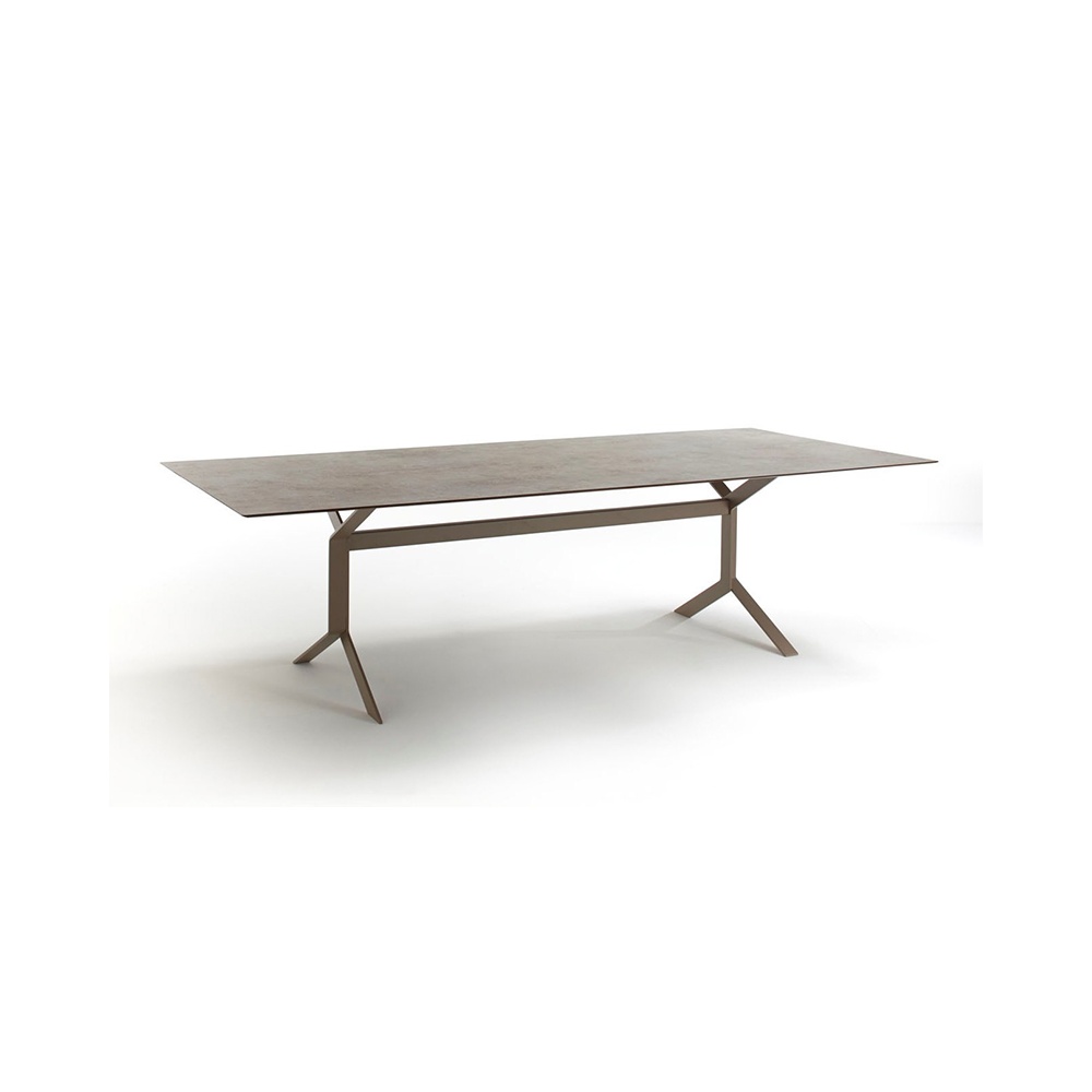 Key west steel table with stone effect top