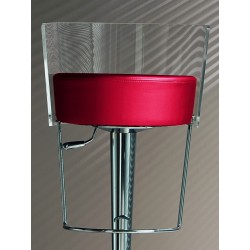 Swivel stool with metacrylate backrest - Bongo clear