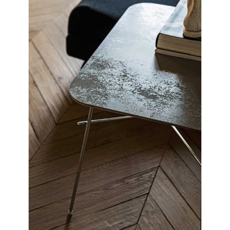 Coffe table with stainless steel or ceramic top - Walter