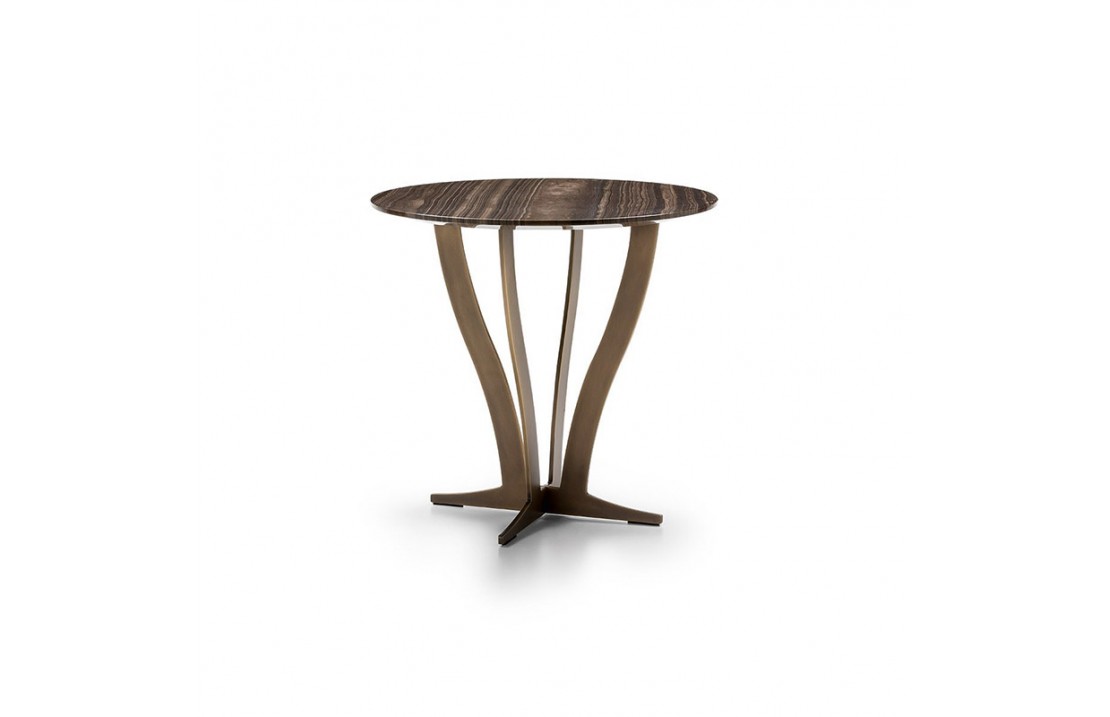 Richard round coffee table in metal and marble