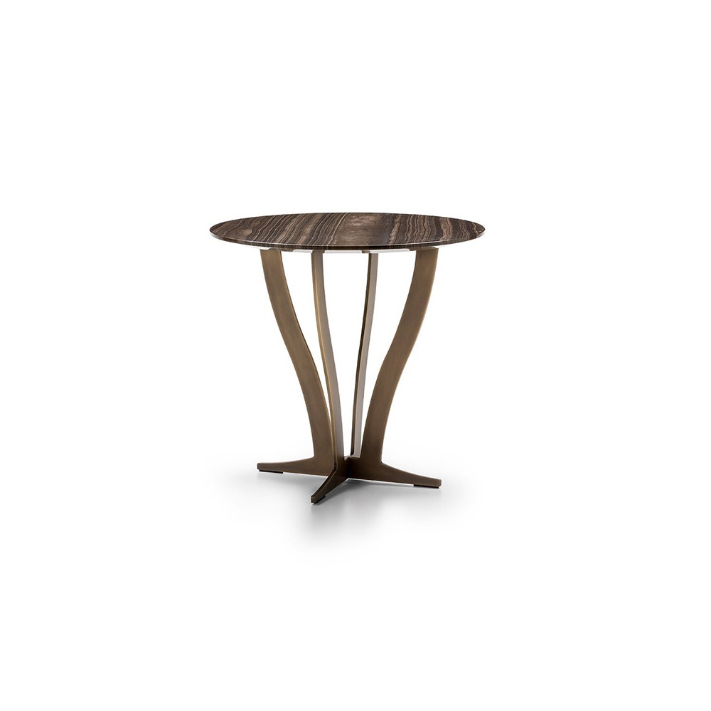 Richard round coffee table in metal and marble