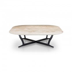 Richard square coffee table in metal and marble
