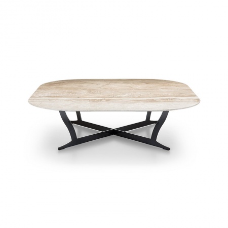 Richard square coffee table in metal and marble