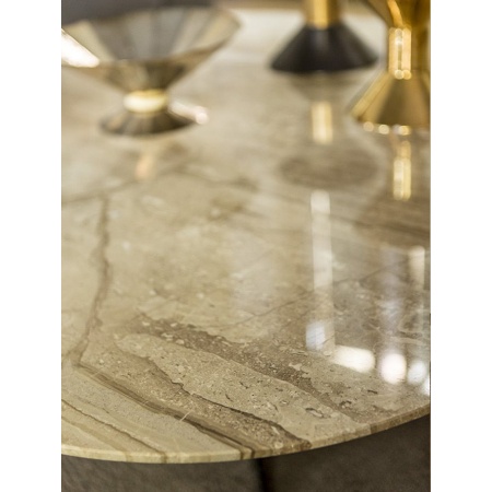 Tavolino quadrato in metallo e marmo - Richard