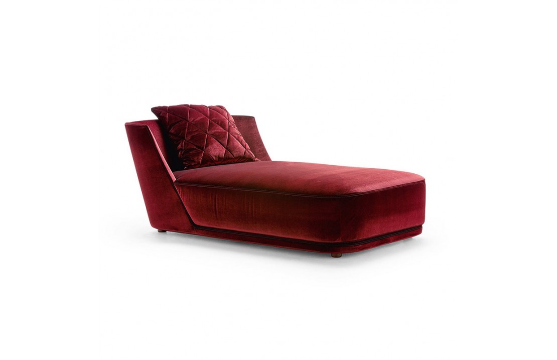 Audrey chaise lounge in fabric or leather
