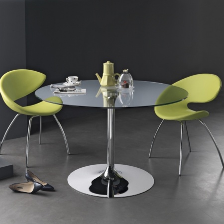 Round table with glass top Ø100 - Infinity