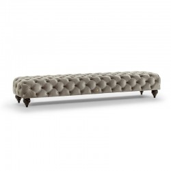 Chesterfield bench for bed in fabric or leather - Alfred