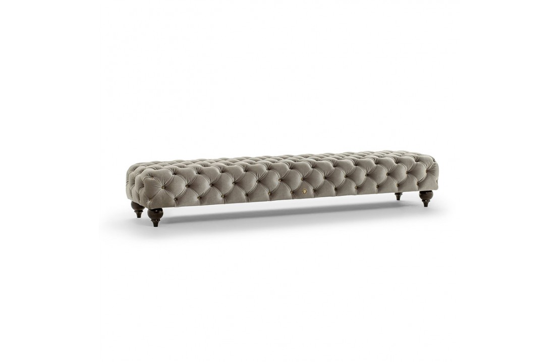Chesterfield bench for bed in fabric or leather - Alfred