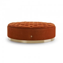 Tracy ottoman in fabric or leather