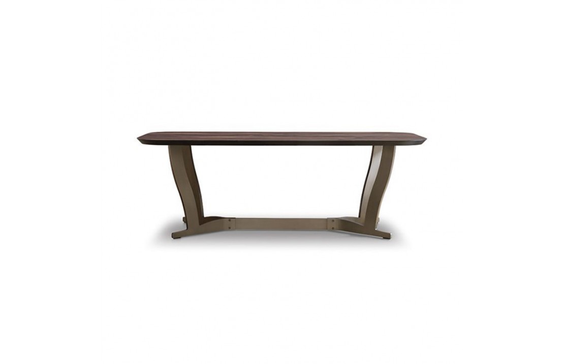 Humphrey metal dining table with wood top