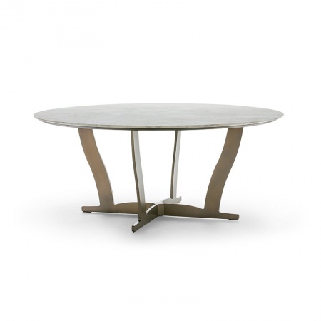 Round table in metal with marble top - Bogart