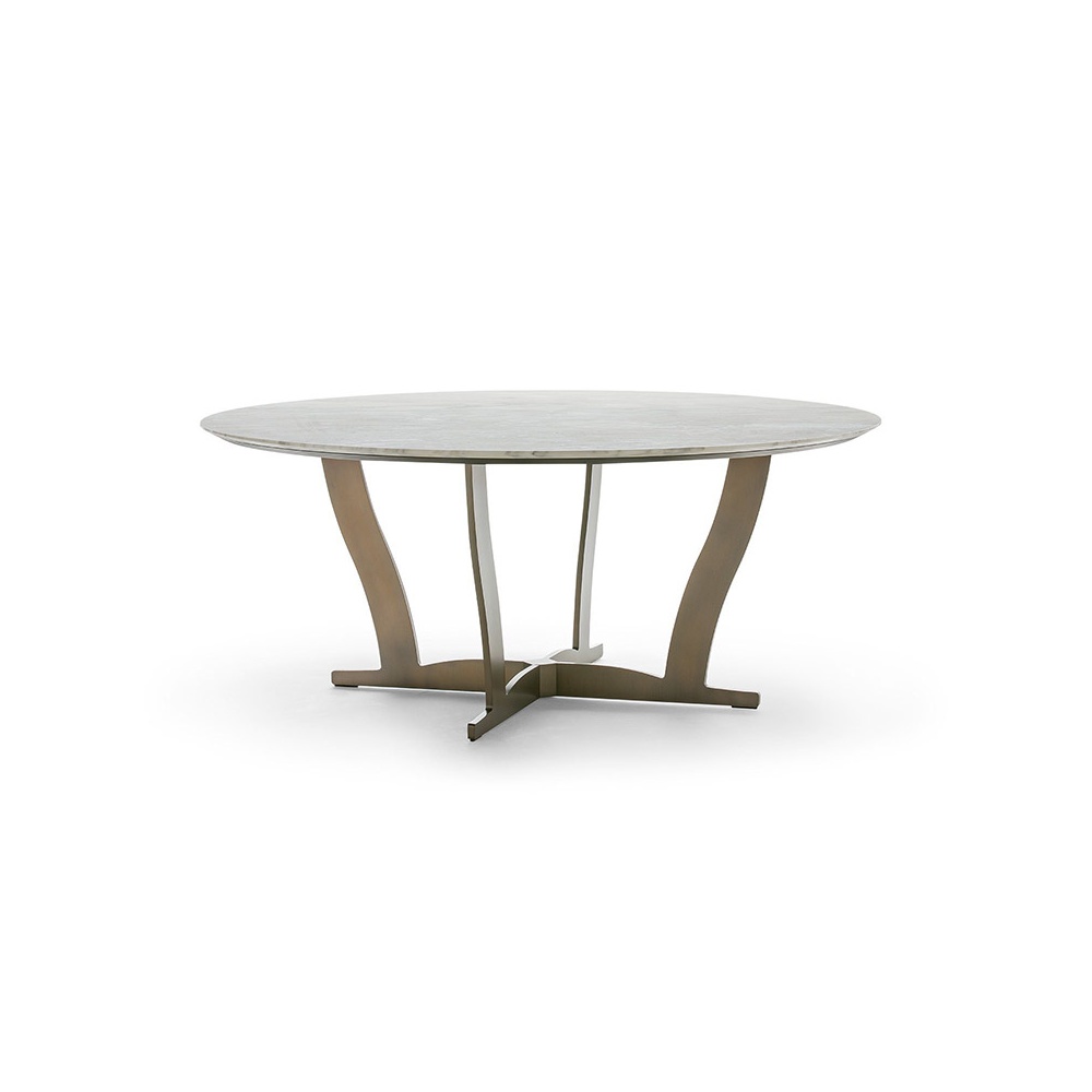Round table in metal with marble top - Bogart