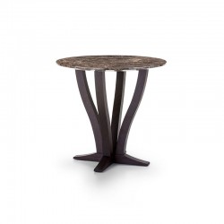 Tavolino tondo in legno con top in marmo - Elizabeth