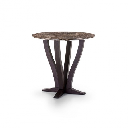 Tavolino tondo in legno con top in marmo - Elizabeth