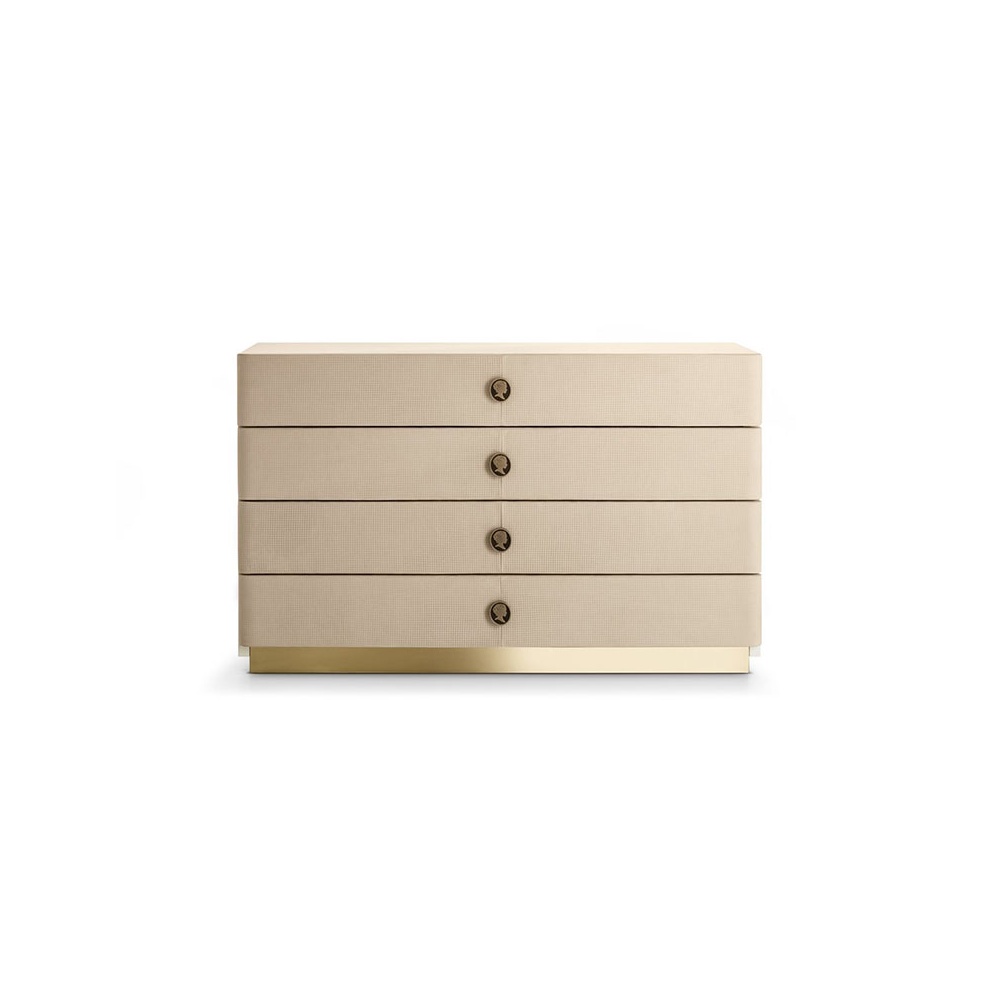 Jasmine chest of drawers covered in leather