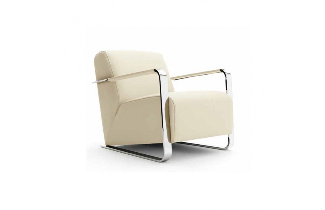 Elle armchair in fabric or leather