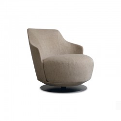 Jammin swivel armchair in fabric or leather