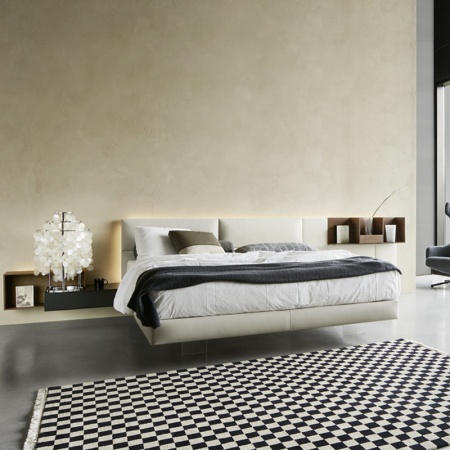 Bed system with padded headboard - Ecletto