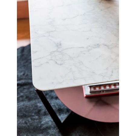 Tavolino rettangolare in metallo e marmo - Frisco