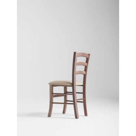 Rustic wood chair with padded seat - Venezia
