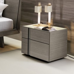 Bedside table with 2 drawers - Abaco