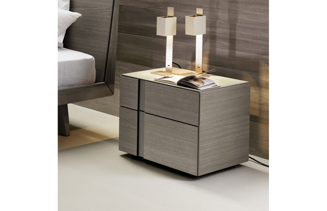 Bedside table with 2 drawers - Abaco