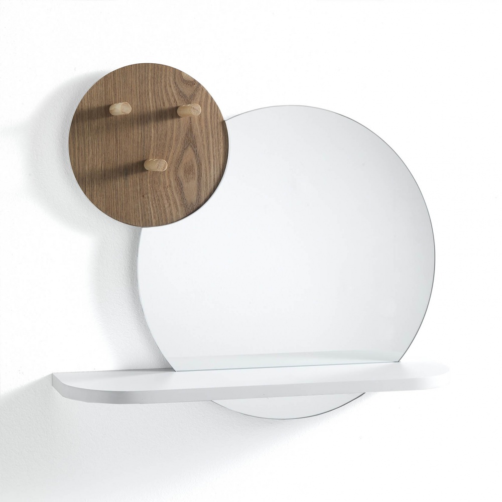 Specchio tondo con mensola e ganci - Specchi - ISA Project